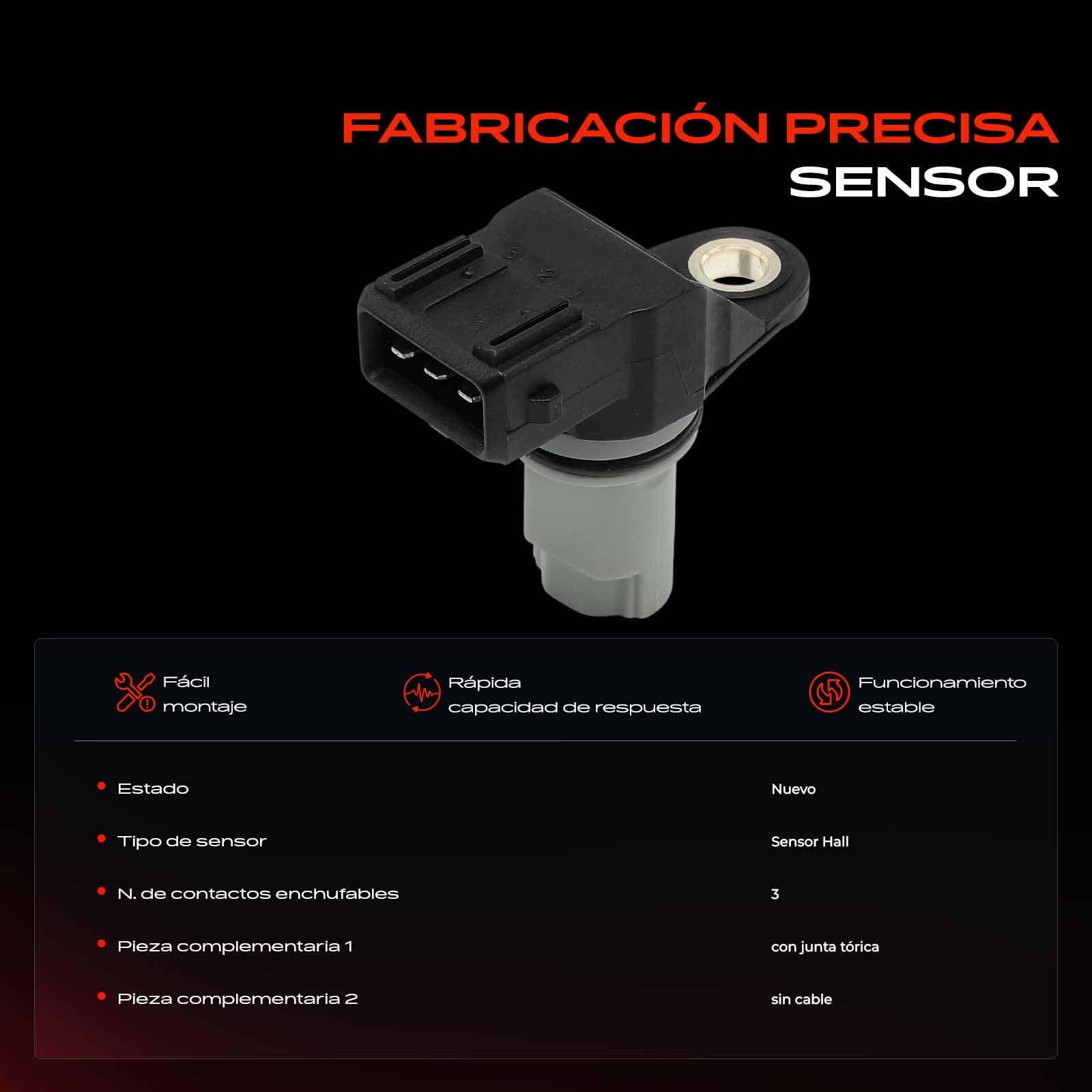 Frankberg Sensor del árbol de levas Sensor del cigüeñal Compatible con M.e.g.a.n.e II BM0/1 CM0/1 Vivaro Furgoneta X83 Grand Scénic II JM0/1 Trafic II Bus JL Laguna II Grandtour KG0/1 93198452