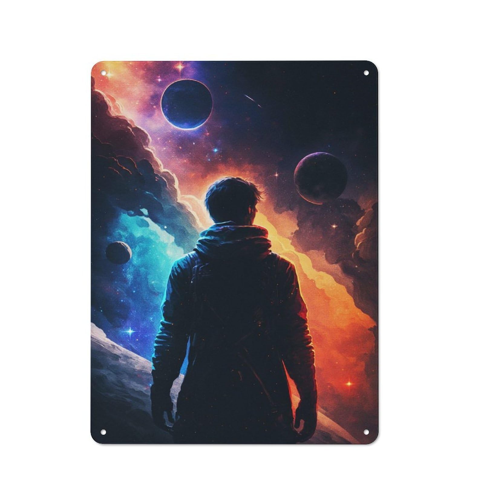 Junmoney Style-18 Staring At The Planets Vintage Tin Sign 40X30cm For Man Cave Or Games Room, For Kitchen, Dining Room And Home Bar Wall Decor