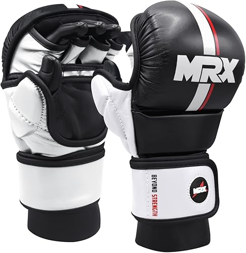 Miniatura 3 de MMA Sparring Pro - Guantes con palma abierta ventilada, guantes de artes marciales adecuados para hombres y mujeres, Kara Cage Fighting,