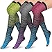 CHARMKING Thigh High Compression Socks for Women & Men Circulation (3 Pairs) Over the Knee High Stocking is Best for Running, Flight Travel, Supporting, Cycling, Pregnant 15-20 mmHg (L/XL, Multi 07)
