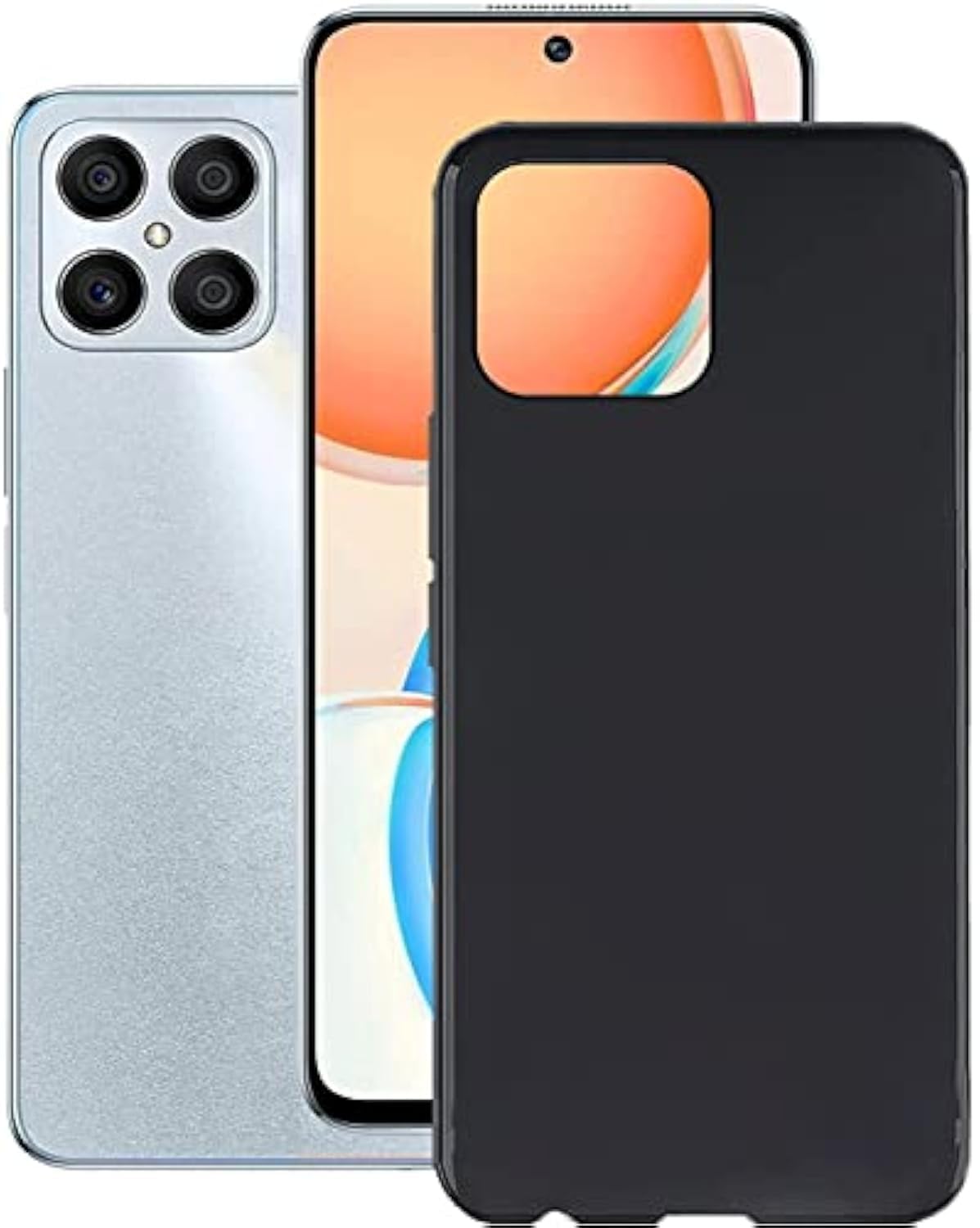 EMODIL Case for Honor X8 4G Case Cover Black Slim Fit for Soft TPU Back Cover Flexible Silicone Cover Matte Black for Honor X8 4G ®