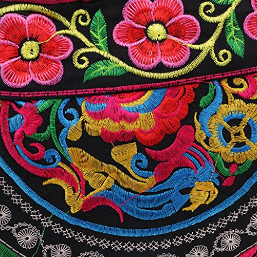 yotijar 3x Bolsa de Flores Bordada Multicolorida com Contas de Madeira Bolsa de Praia para Telefone