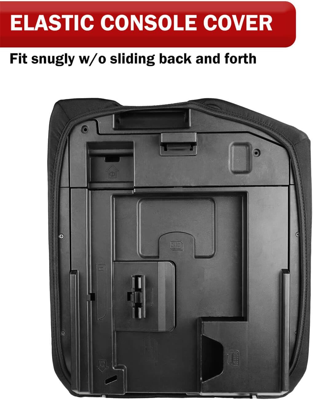 KBH Center Console Armrest Cover for Toyota Tundra 2007-2013 & Toyota Sequoia 2008-2022, Polyester Fabric, Car Middle Console Lid Protector, Anti-Scratch, Black