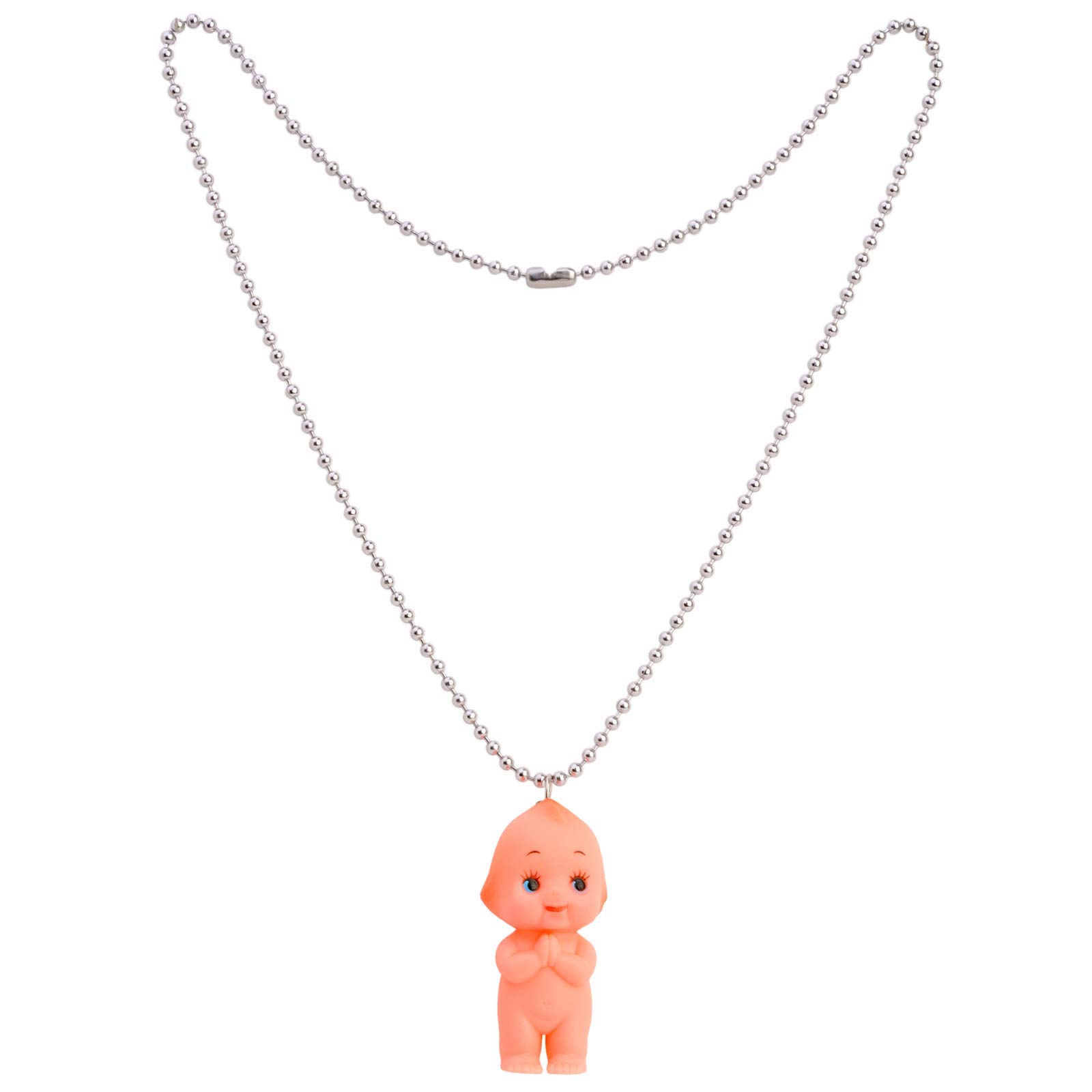 Original Japan Wish Pray Kewpie Baby Doll Ball Key Chain Pendant Necklace Charm Key-Ring Cupid Vintage Cameo Rubber Figure Toy