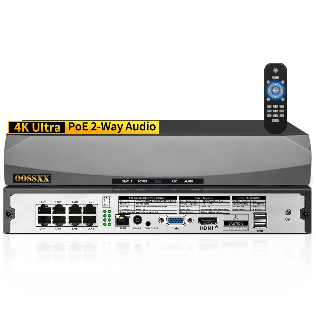Amazon.com : OOSSXX 8.0/4K Megapixel Security POE NVR Network