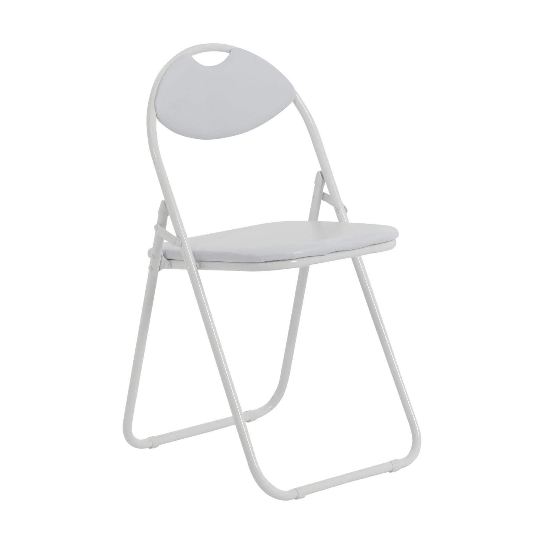 Harbour Housewares White Padded Folding Chairs - Pack of 1 Portable Folding Chairs for Dining, Office, Vanity, Makeup, Study & Home Soft Padded Seating Small Desk Seats