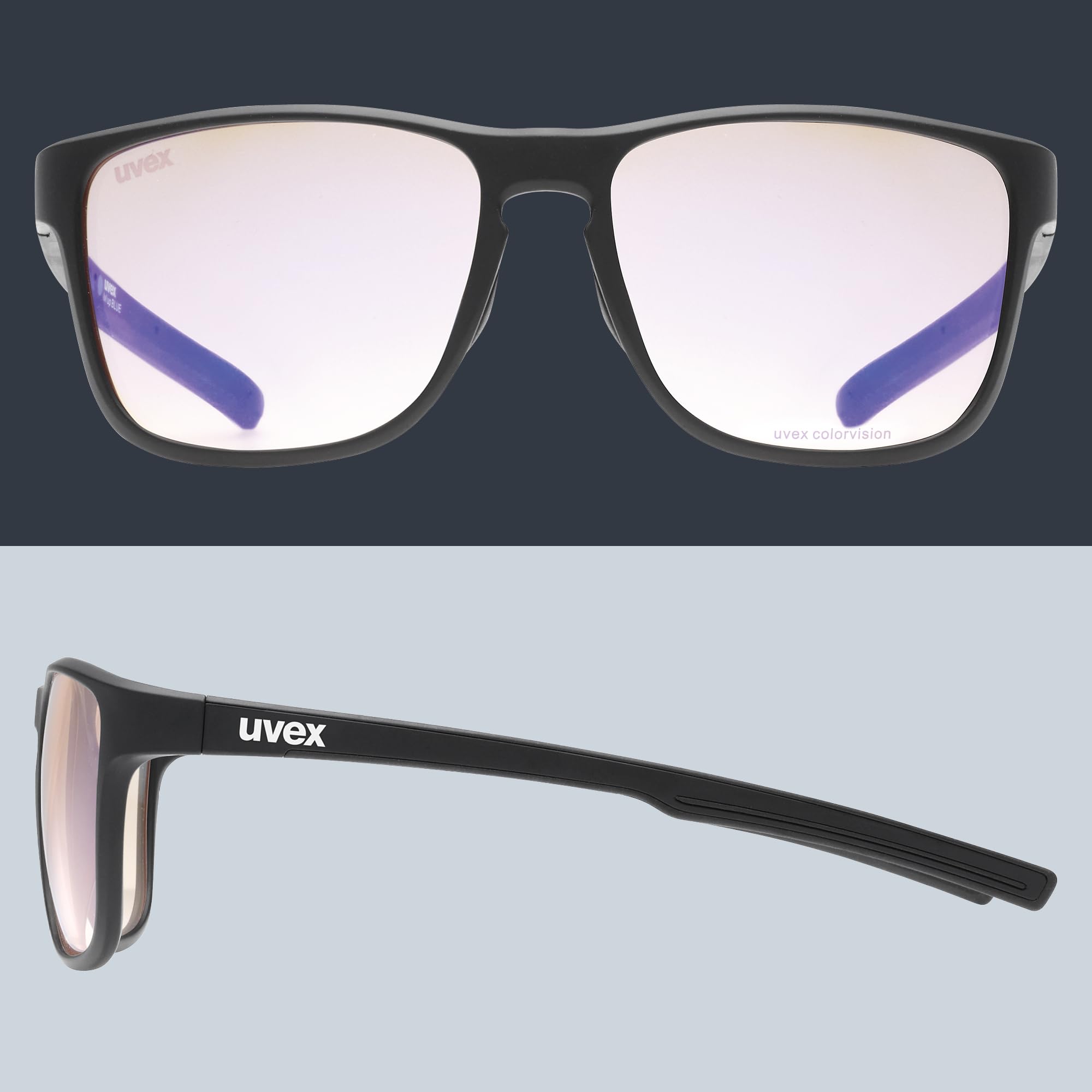 Uvex lvl up BLUE CV Gaming Brille, black matt/yellow, one size