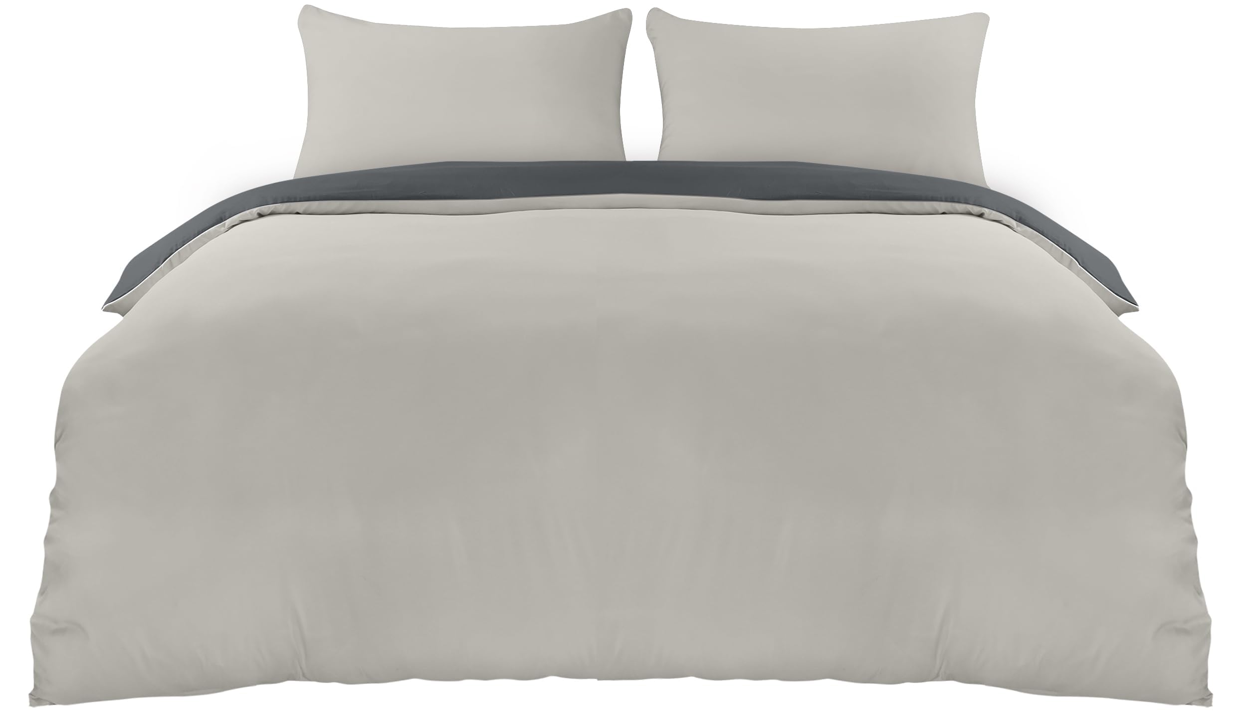 Utopia Bedding King Size Duvet Cover - Pack of 8 - Soft Microfibre Polyester - Bedding Quilt Cover Set, with Pillow cases (Grey/Light Grey)