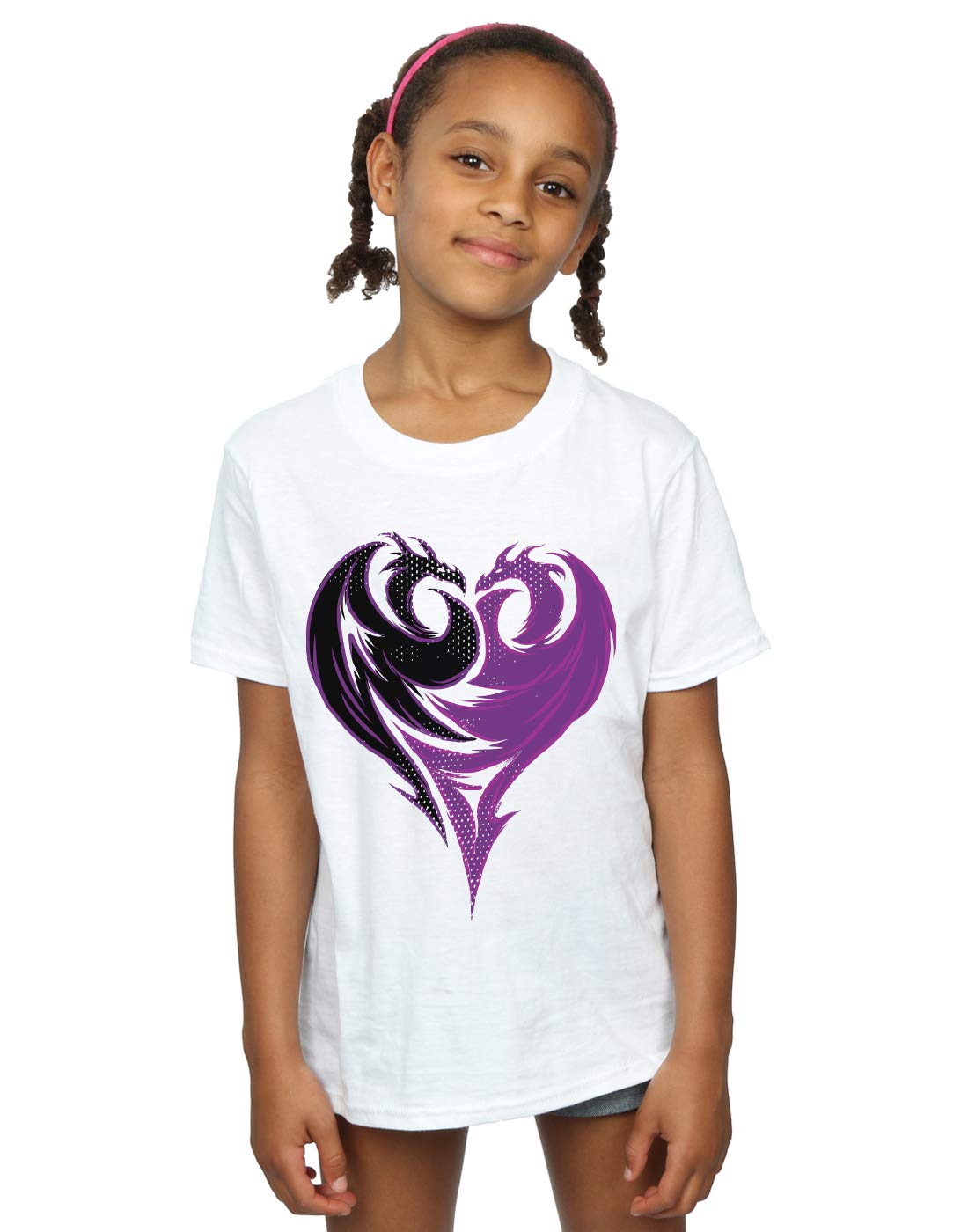 Disney Girls The Descendants Dragon Heart T-Shirt White 9-11 Years