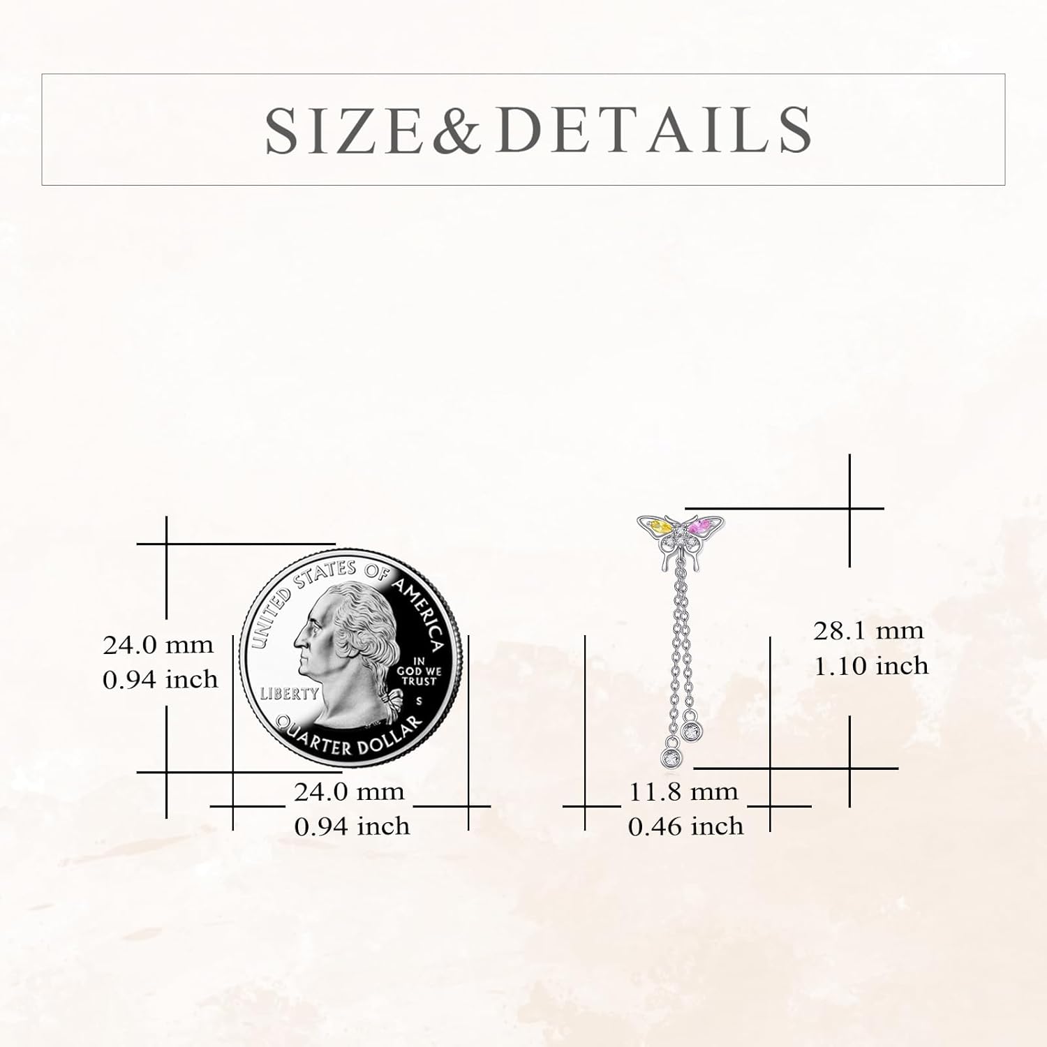 VONALA Butterfly Earrings S925 Sterling Silver Long Butterfly Dangle Pendant Tassel Shiny Butterfly Drop Jewelry for Women - Image 4