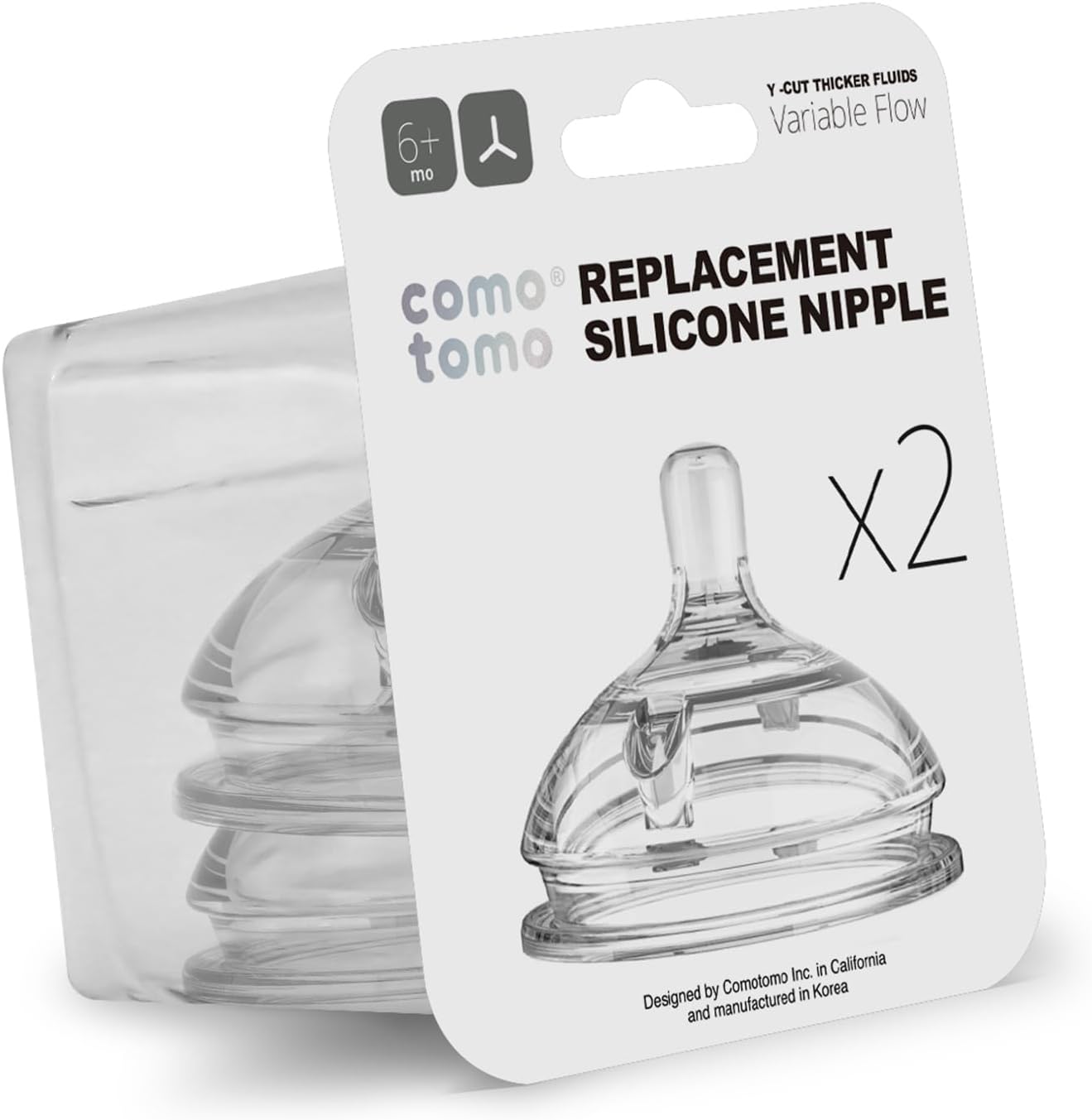 Comotomo Replacement Nipples in Variable Flow for Ages 6 Plus Months