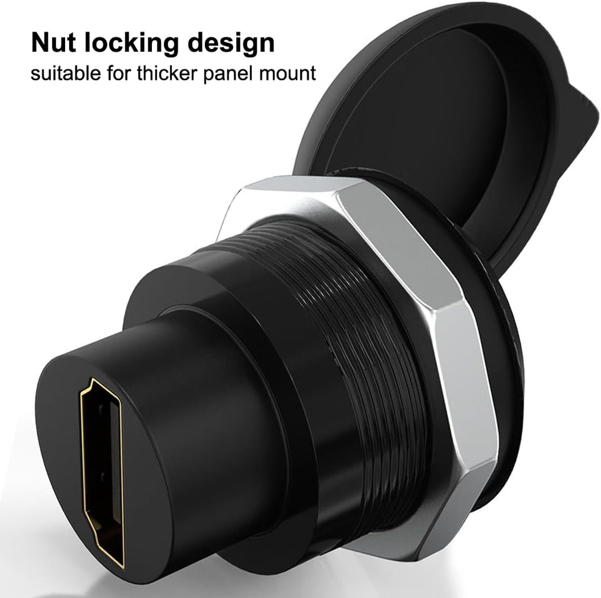 Greluma HDMI Panel Mount Coupler with nut locking design for secure mounting