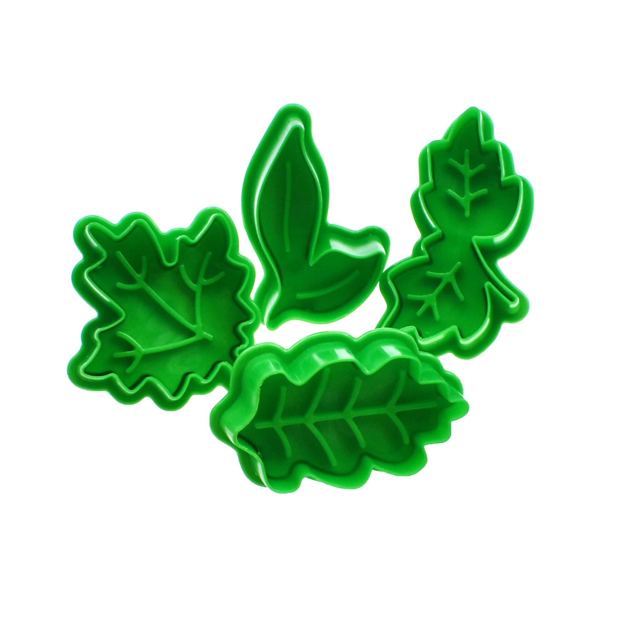Reland Sun Green Cake Leaves Baking Pie Crust Cutters Mold Cookie Cutters, Pastry/Fondant Stampers/Apple Pie For Thanksgiving Christmas, Set Of 4