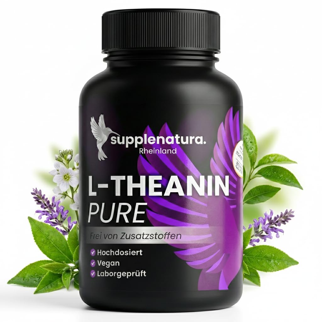 L Theanin | IDEAL DOSIERT: 200mg | 240 Kapseln | Laborgeprüft & Hochrein | L-Theanin von SUPPLENATURA®