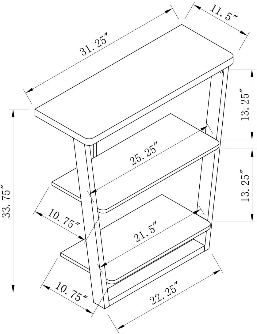 kevinplus 31'' Modern Console Table Sofa Table Entryway Table with 3-Tier Open Shelf, Contemporary Console Table Sofa Table for Living Room Dining Room Kitchen, White