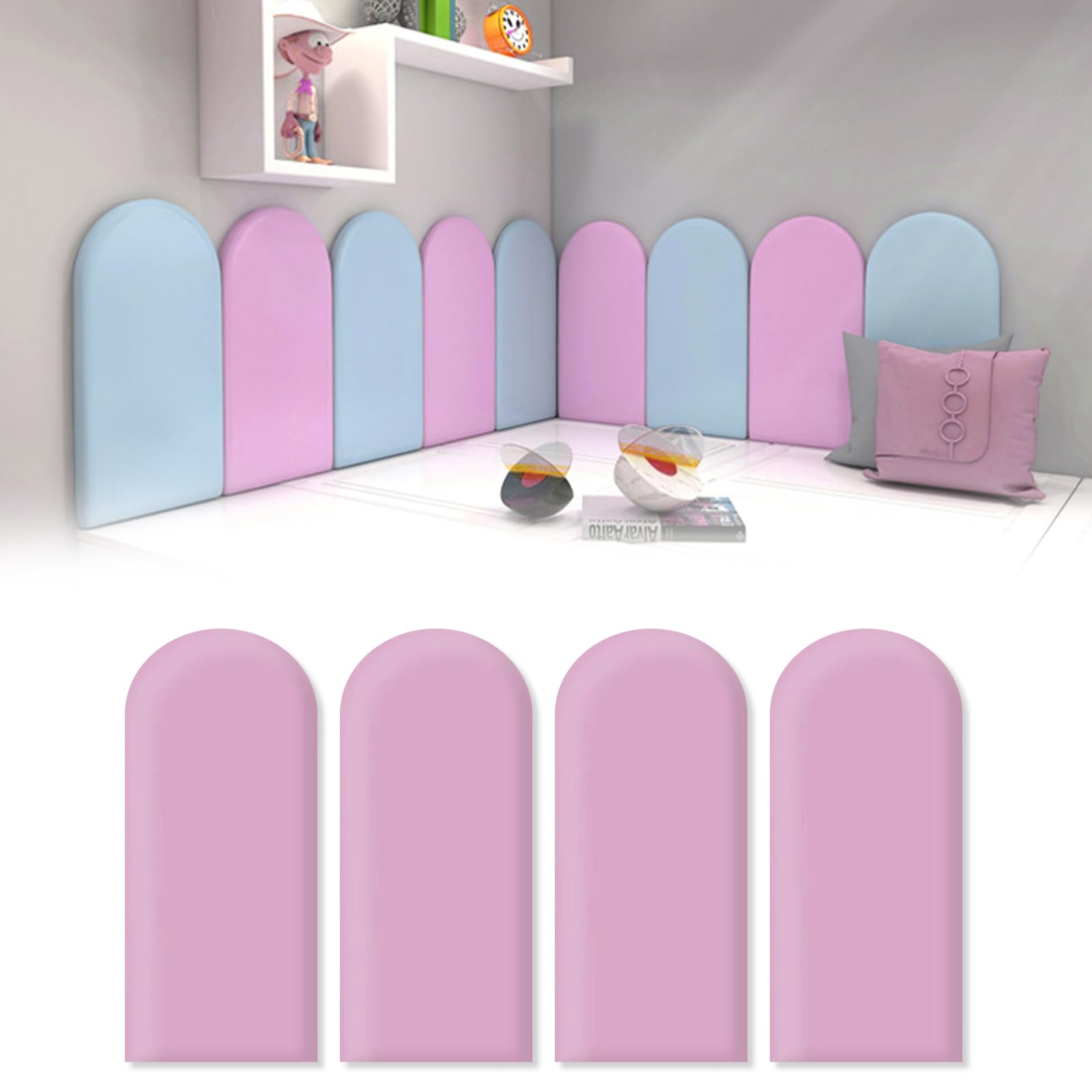 Paneles murales 3D adhesivos de poliuretano impermeables para habitación infantil, acolchados, cojín para colgar en la cabecera, cama