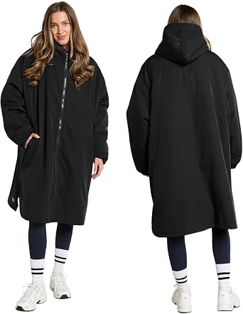 OHS Adults Drying Robe, Gifts for Women Outdoor Water-Resistant Changing Robe Womens Jacket Comfy Sherpa Privacy Robes for Women Men, Stay Dry Swimming Camping Drying Robes - S/M, L/XL
