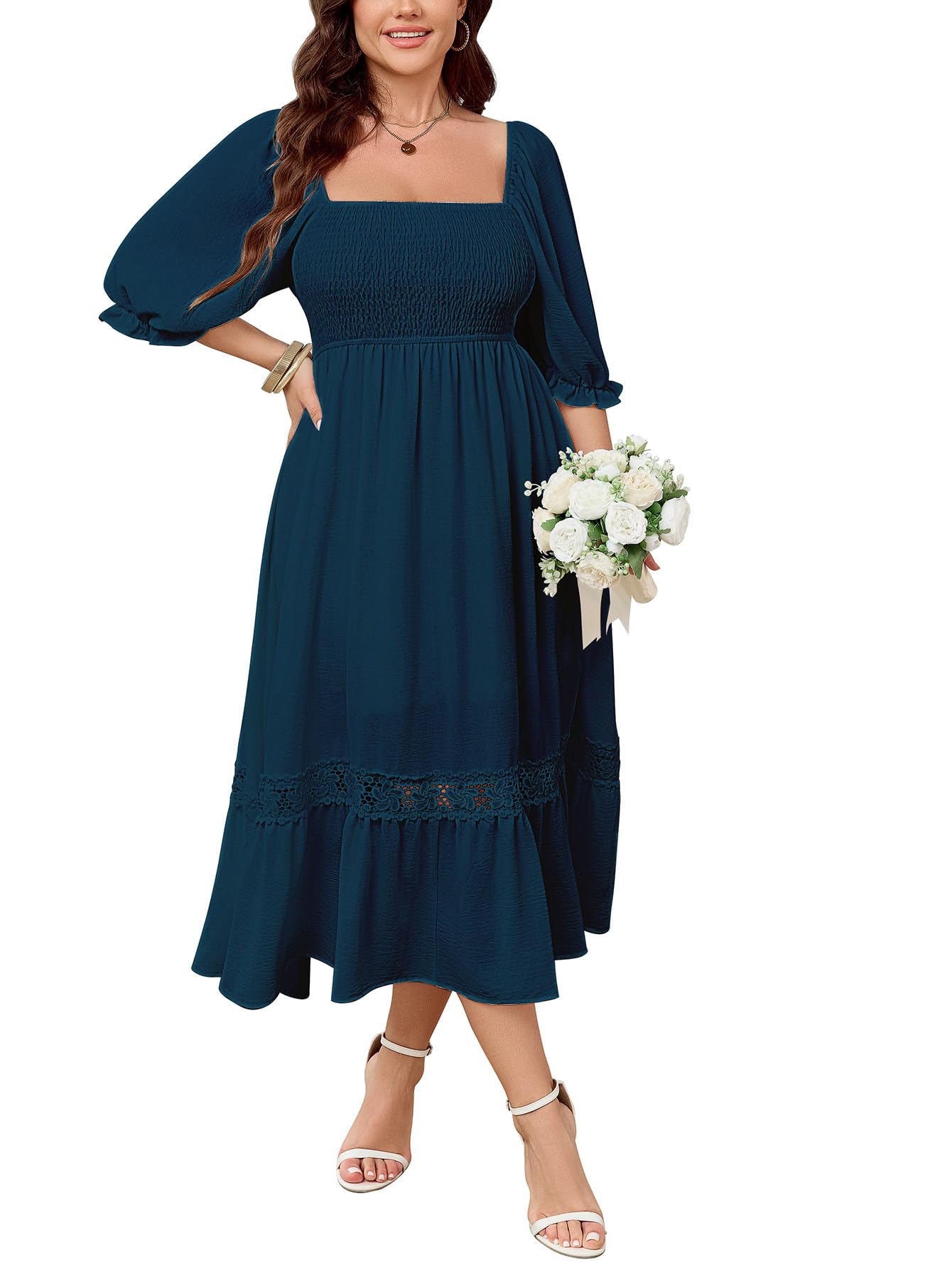 SCOMCHIC Women's Plus Size Boho Maxi Dress