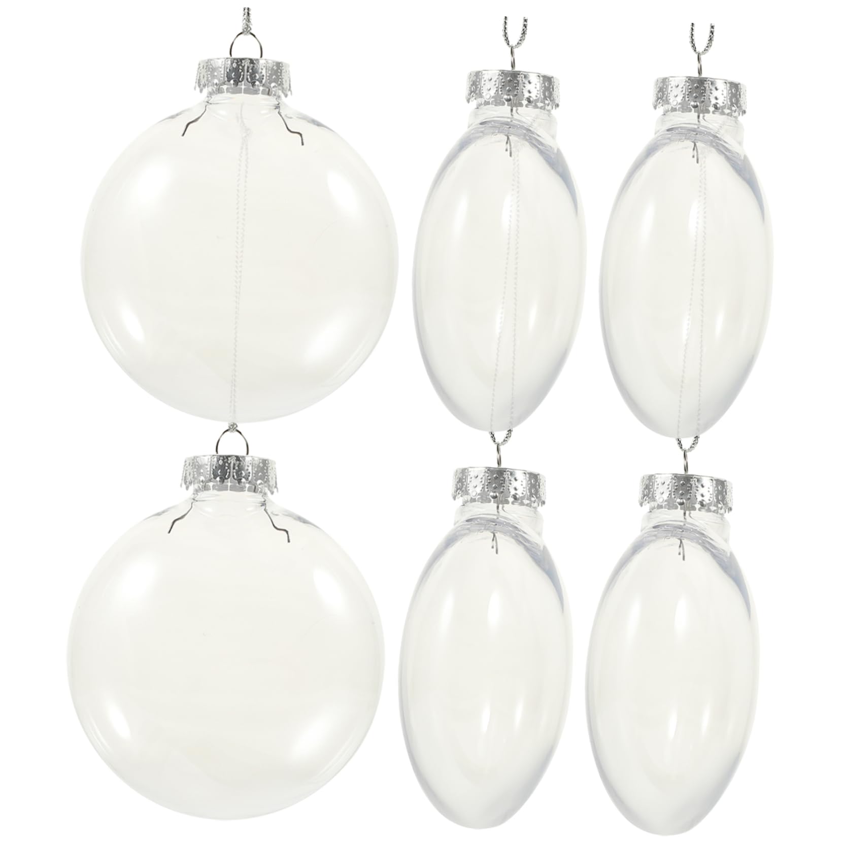 Bolas Navideñas Transparentes Rellenables 10 Cm, Bolas Planas De Plástico Transparente para Decoración DIY, Adornos Rellenable para Árbol De Navidad, Boda y Fiesta, Paquete De 6 Unidades