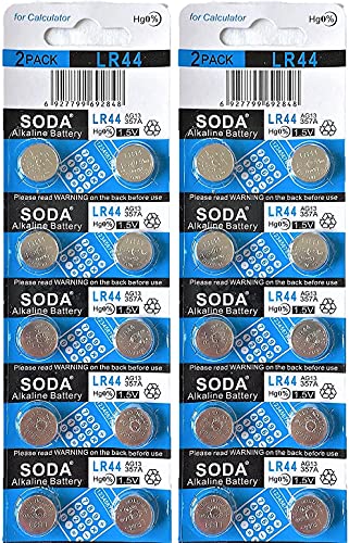 YMCtoys - AG13 LR44 L1154 357 A76 Alkaline Button Cell Battery with Retail Blister Pack Cards - (Pack of 20)