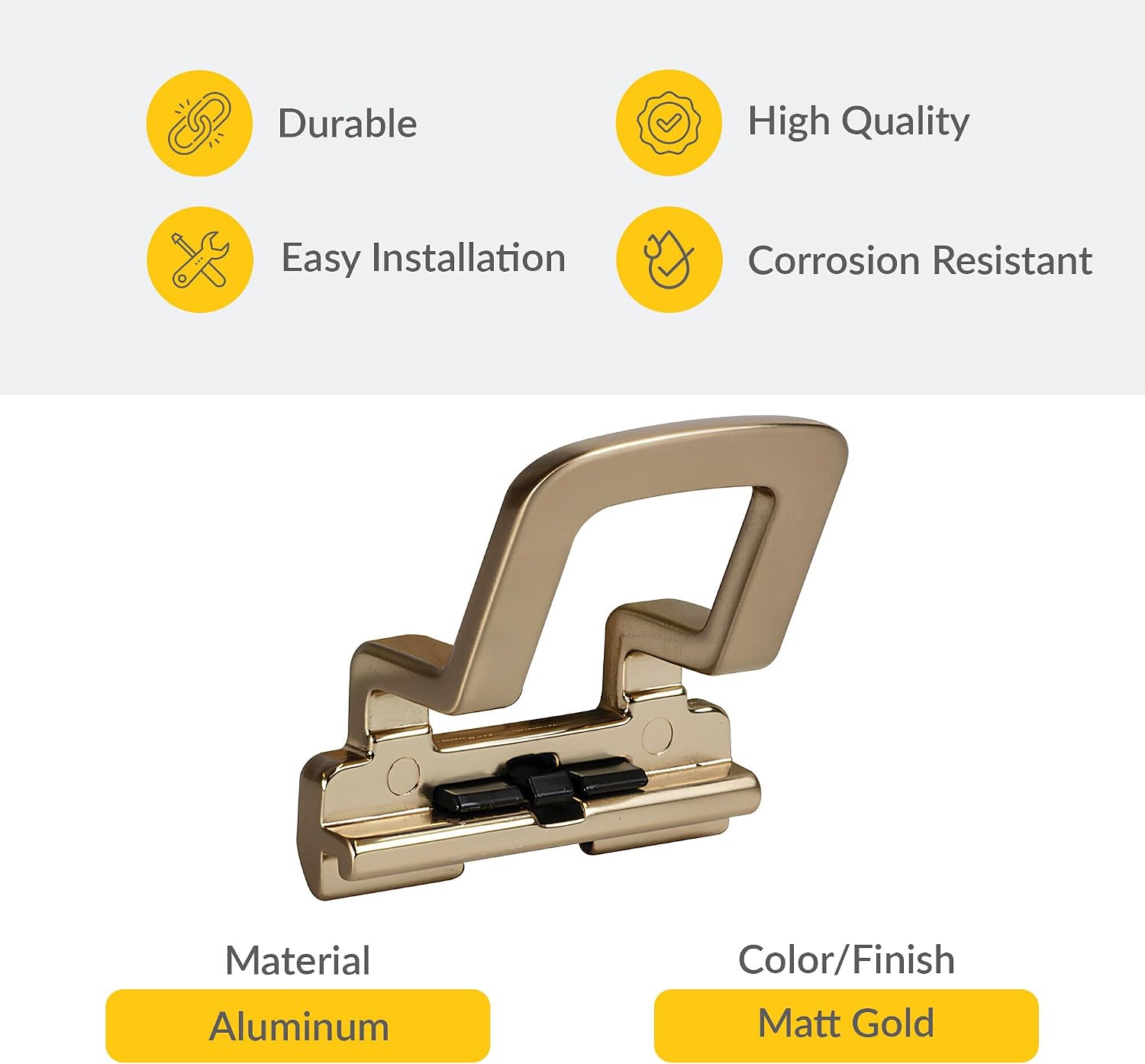 Brixwell QIHW-004 Coat Hook, TAG Symphony Wall Mount System Matt Gold