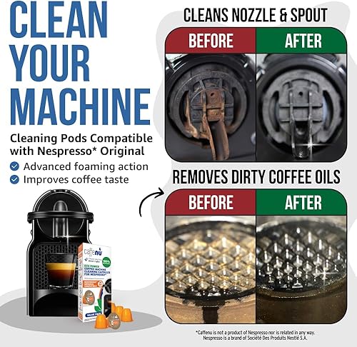 Miniatura 2 de Cápsulas de limpieza compatibles con Nespresso. 10 cápsulas limpiadoras. Sabor de café mejorado. Para Nespresso Originaline, úsalo con kit de