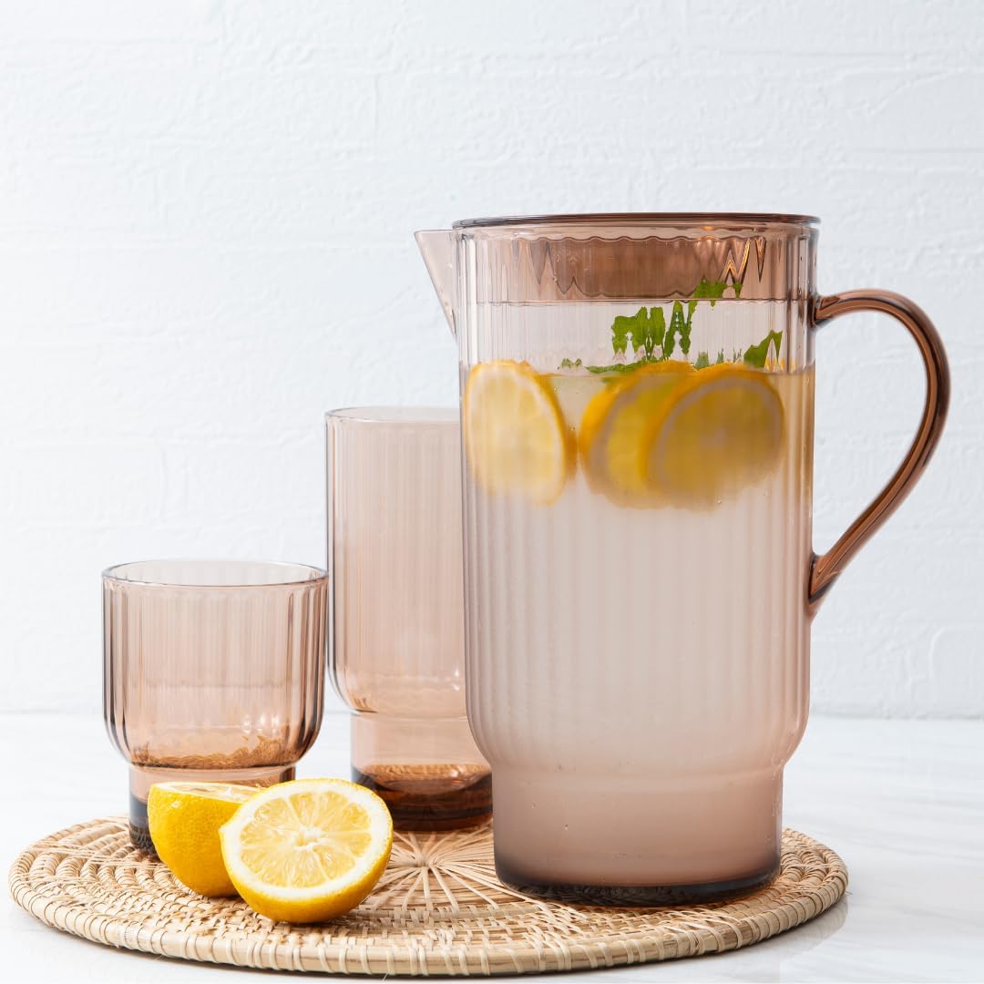 bzyoo 22oz Serenity Highball Tumbler Set – 4 Piece, BPA Free, Shatter-Proof Food Grade Plastic, Crystal Clear Durable Drinking Glasses for Cold Drinks