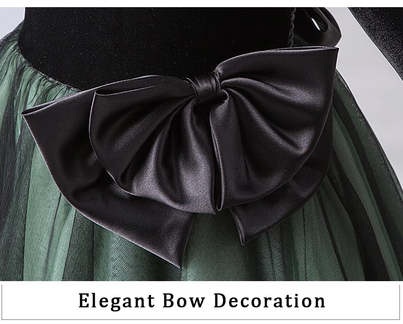 dideyttawl Long Pageant Dresses Girls Formal Dresses Size 4-16 Long Sleeves Tulle Velvet Round Neckline Flower Girl Dress4