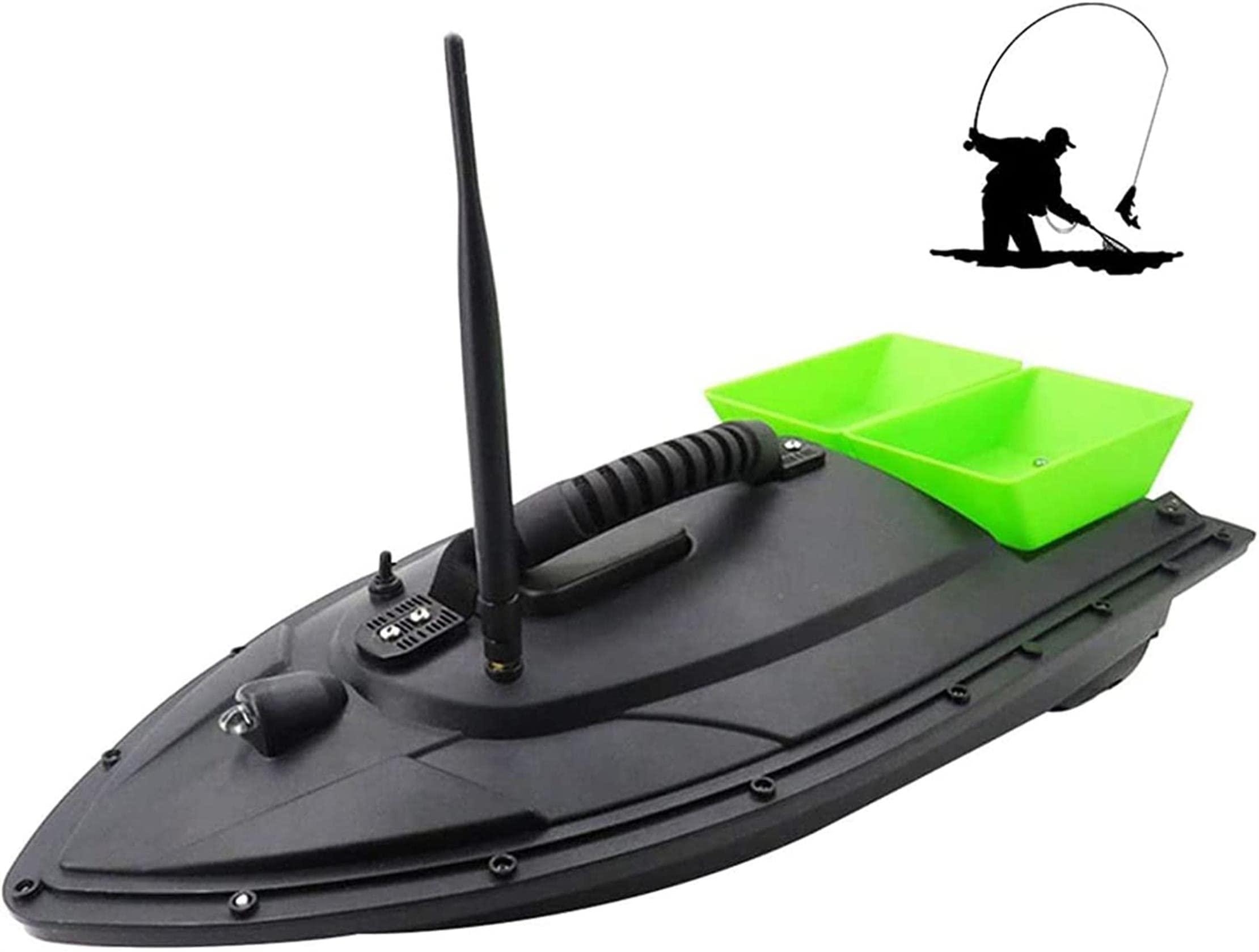 Bateau amorceur avec sondeur pour trouver les poissons à 500m de distance