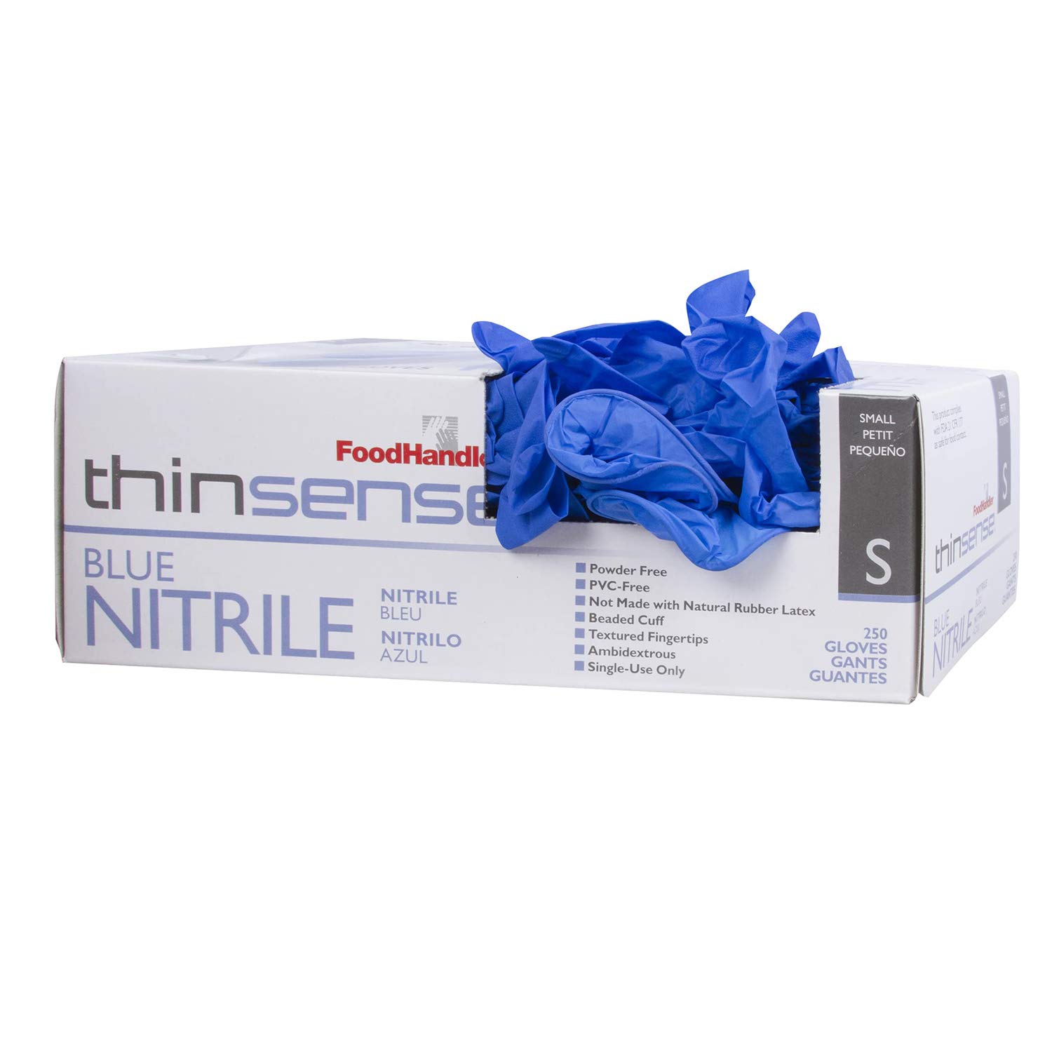 FoodHandler 103-TS12-BLU Blue thinsense Nitrile SM Electric Blue (Pack of 1000)