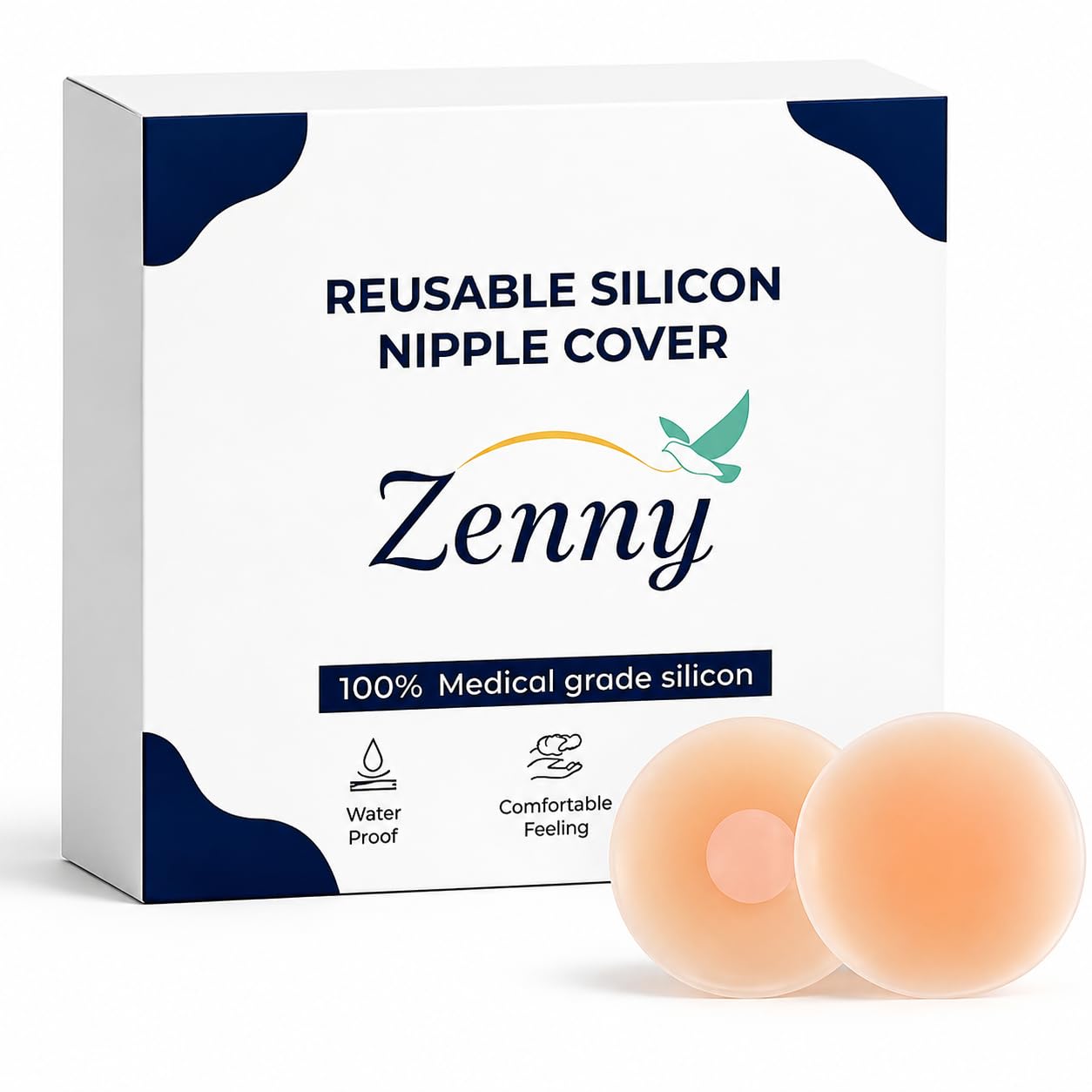 Reusable Silicone Nipple Covers for Women, Medical Grade Skin-Friendly Adhesive Pasties, Waterproof Invisible Bra Pads for Strapless, Backless & Low Cut Dresses-image-36