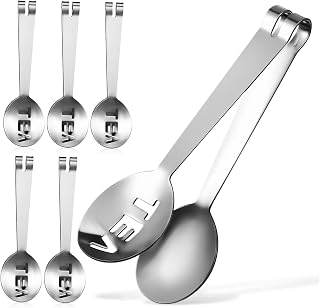 6 Piece Stainless Steel Tea Bag Tongs and Squeezer Set