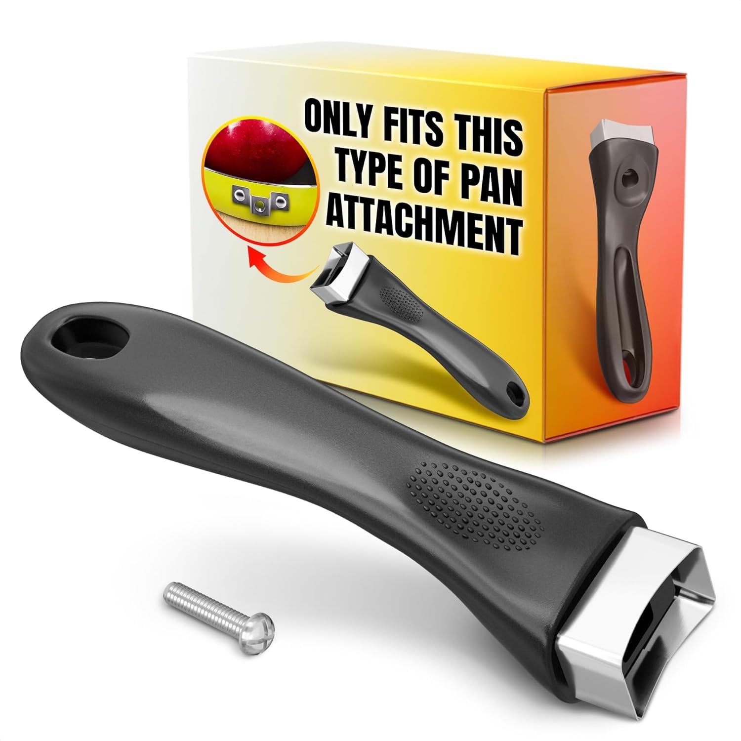 Pot Handle Replacement – 6.1" Bakelite Pot Handles Replacement with Metal Screw, Single Screw Square Mount, Nonslip & Heat-Resistant Grip – Ergonomic Sturdy Handle for Pots, Saucepans and Frying Pans