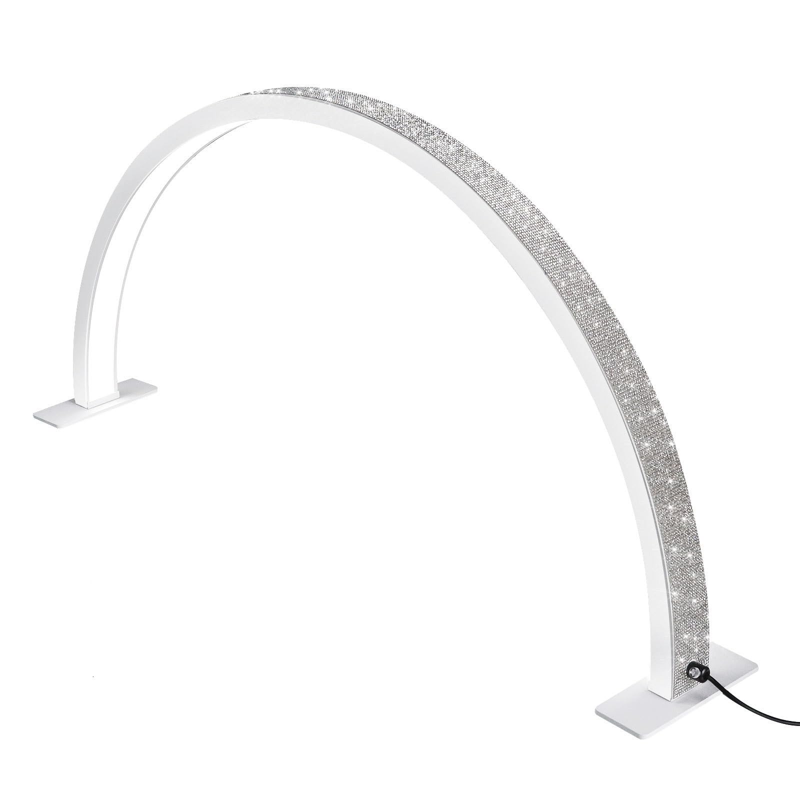 Bovmics Adjustable Half Moon Light for Nail Desk,Sparkling Led Light for Nails, Perfect Led Manicure Desk Lamp | Tattoo Light | Lash Tech Light | Manicure Light Led | for Study-White