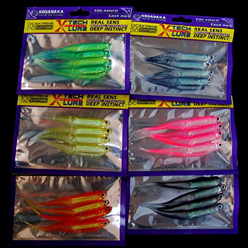 Generic Green Fishing Lure 3D Rainbow Fish Soft Bait Inner Aluminium
