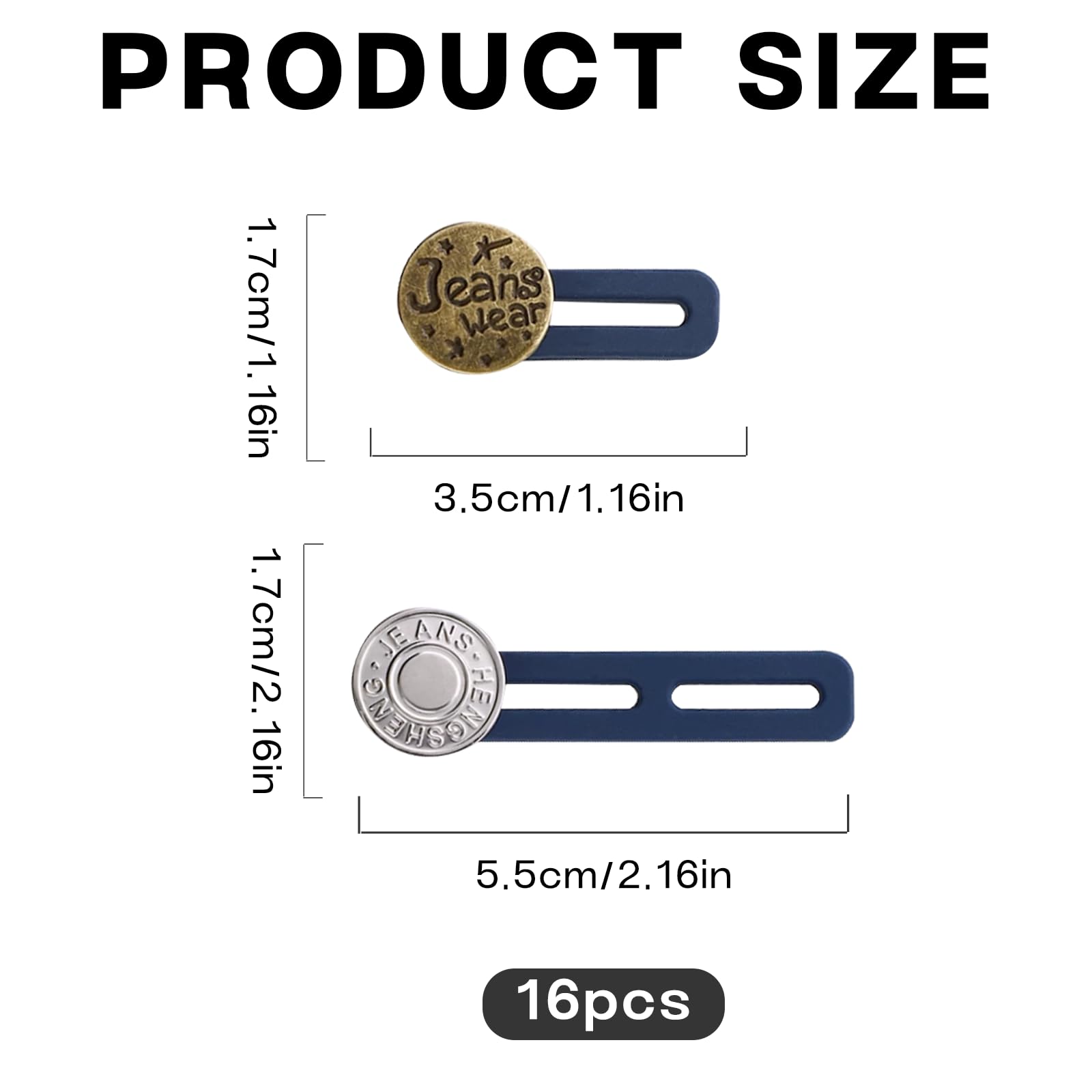 10 Estensioni Elastiche Per Bottoni Pantaloni – 2 Misure (3,5 E 5 Cm), In Alluminio E Silicone, Riutilizzabili E Regolabili, Per Jeans E Gonne