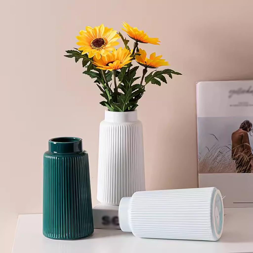 装飾的な陶器の花瓶？ Amazon.co.jp: 装飾的な花瓶 シンプルモダンな陶器の花瓶、ドライ