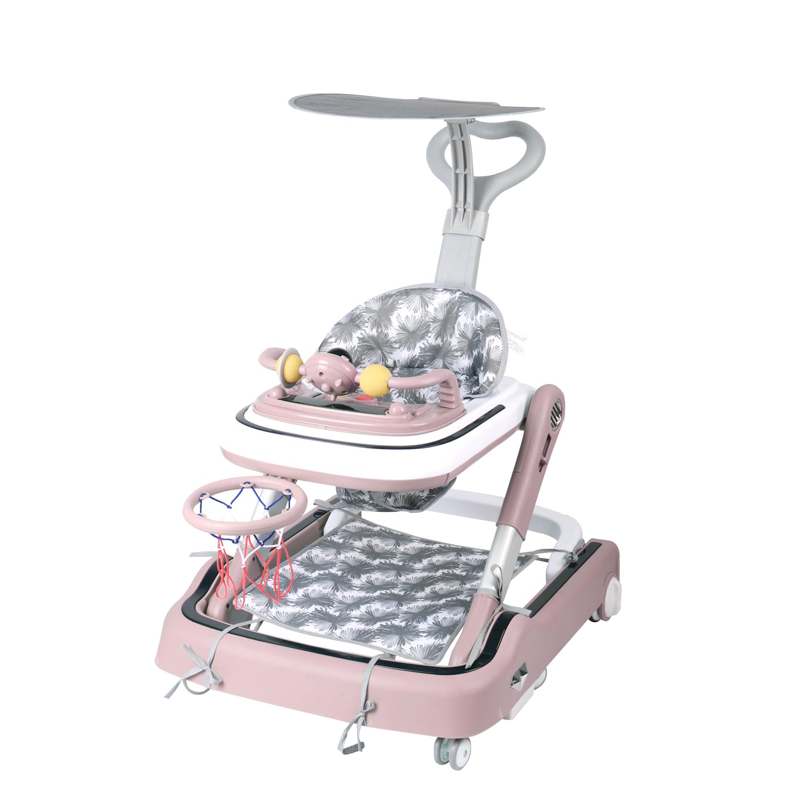 Belfoyer Lauflernhilfe Baby 3in1, Faltbarer Lauflernwagen ab 6 Monate mit höhenverstellbarem Sitz, Musik- & Licht-Aktivitätscenter, Gehfrei Baby mit Rollen & Bremsfunktion-WX40901