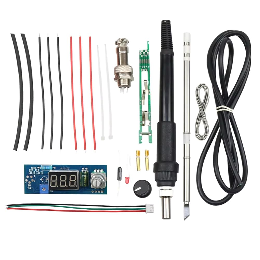 Cwmiibili -T12 Solder Iron DIY Kits, Electric Unit Digital Soldering Iron Station Temperature Controller Kits