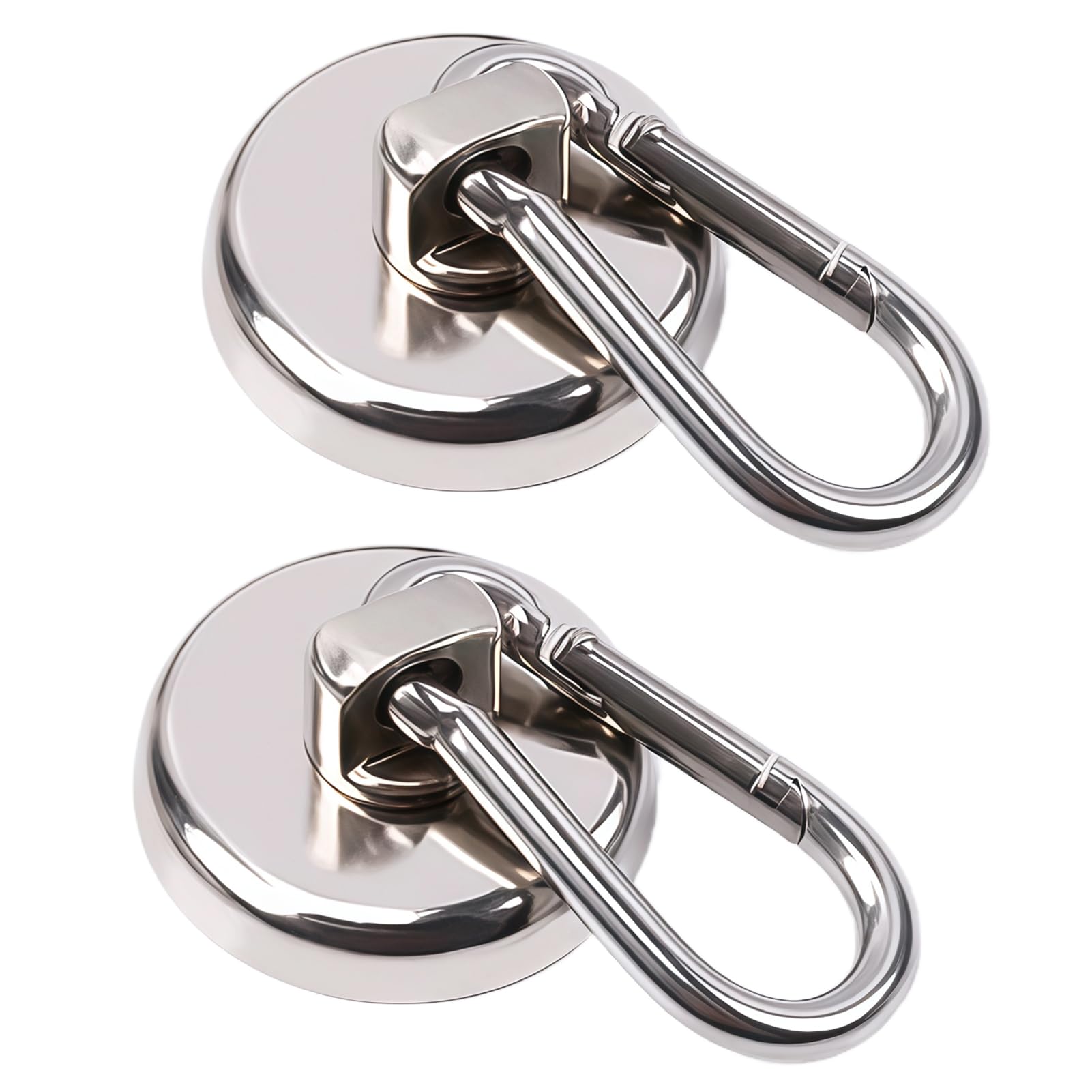 2 Pack Large Magnetic Hooks, 45.5 KG(100 LBS) Super Strong Neodymium Magnets
