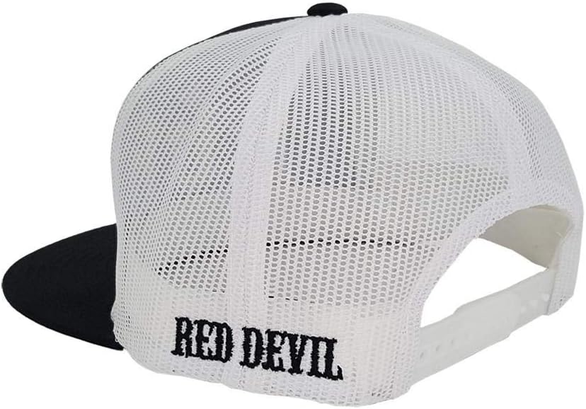 666 Sinner Trucker Cap for Men – Flat Bill 5-Panel Mesh Hat – 3D Raised 666 Front Embroidery – Adjustable Snapback – One Size Fits Most – Bold Baseball Cap (Black/White)