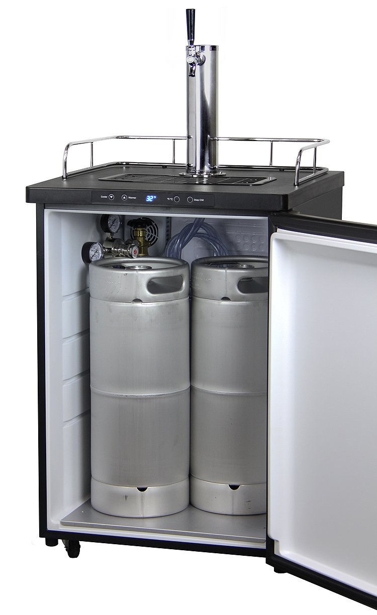 Kegco K309x-1p Digital Keg Cooler - Premium Single Faucet D System Kit - Black Stainless Door on Fridge.com - View 6