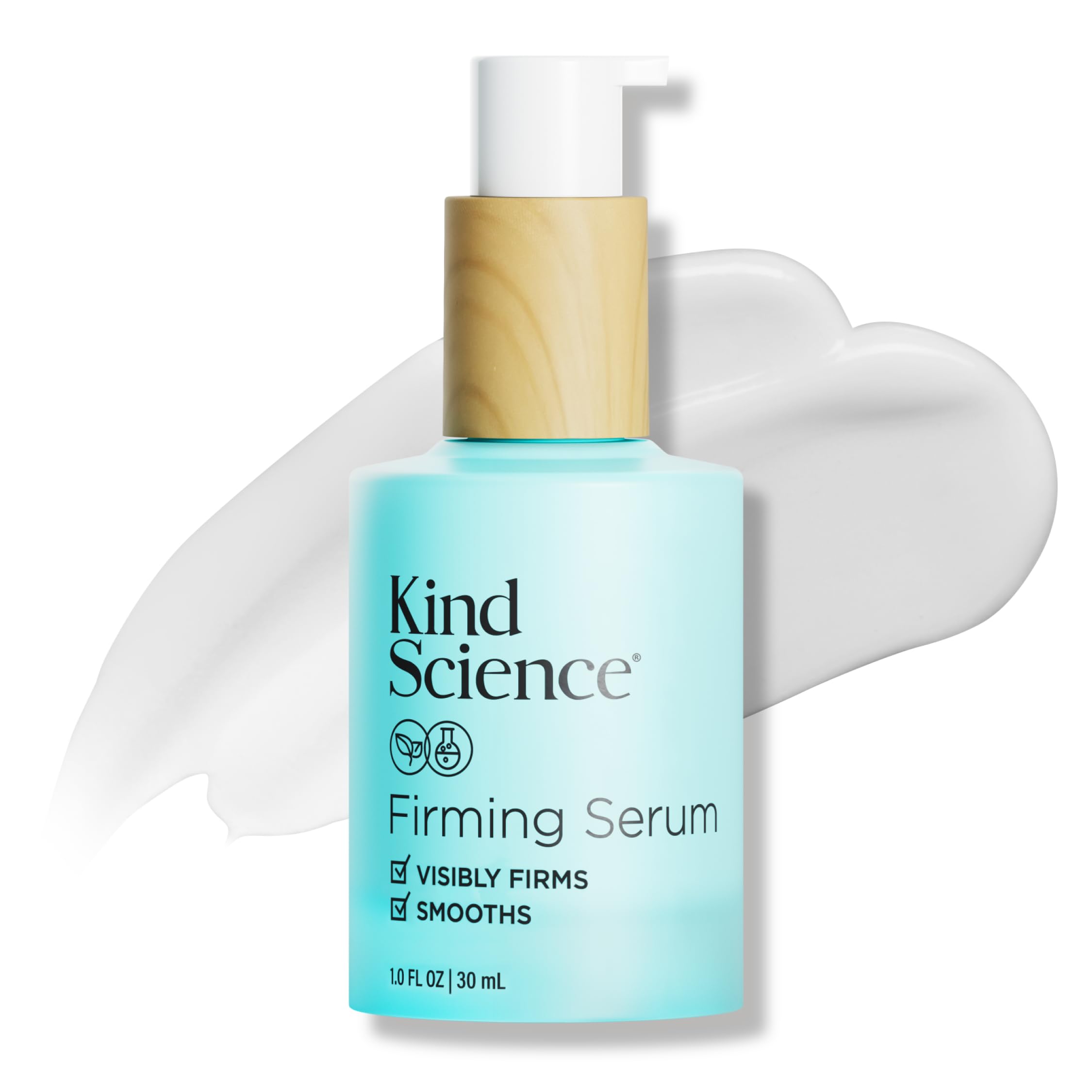 Kind Science by Ellen DeGeneres Face Firming Serum - Hyaluronic Acid Serum for Face Visibly Firms & Smooths Laugh Lines & Wrinkles - Face Serum for Women is Gentle for Sensitive Skin, 1 fl oz