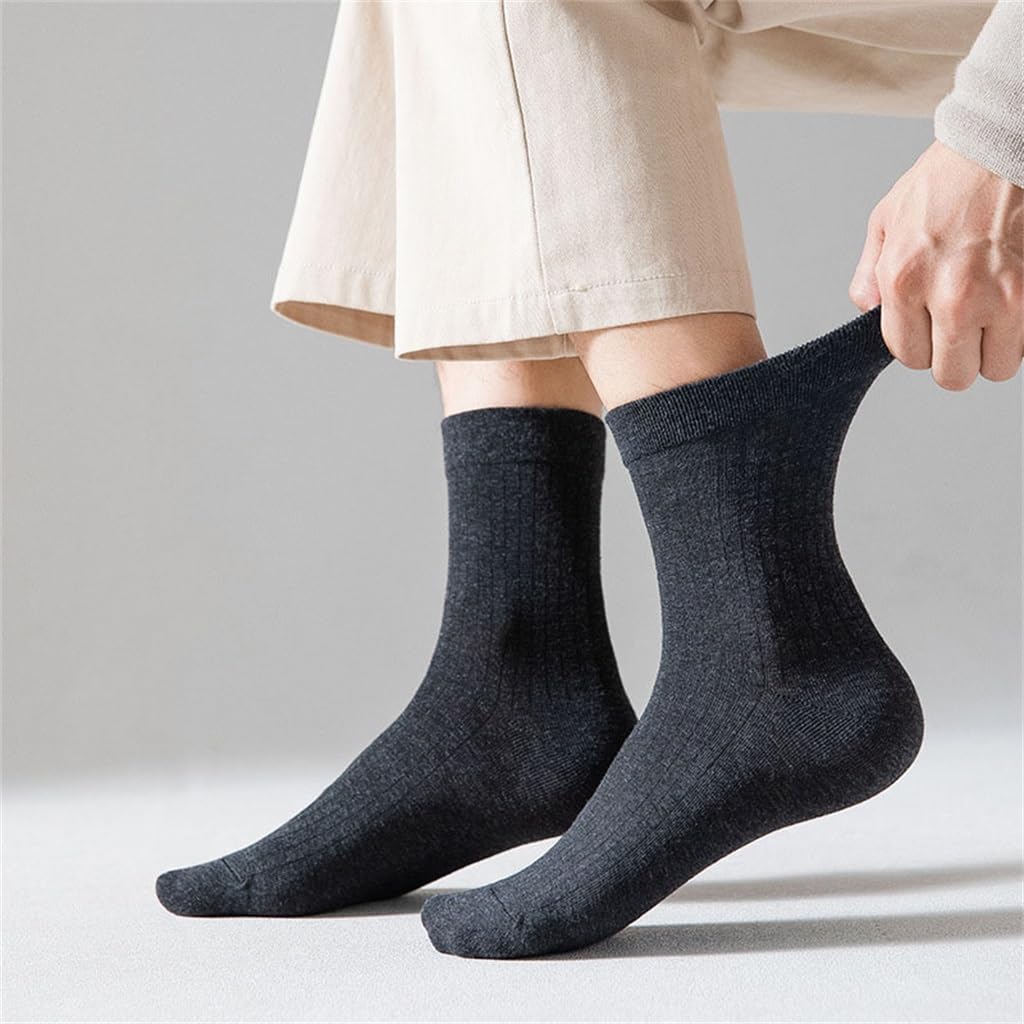 Anti Pilling Business Socks, Mid Length Socks, Men's Retro Casual Socks