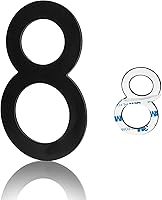 Vista 14 de Número de buzón de 3 pulgadas, números de casa modernos de acero inoxidable negro mate, números de puerta autoadhesivos para apartamentos y oficina 0