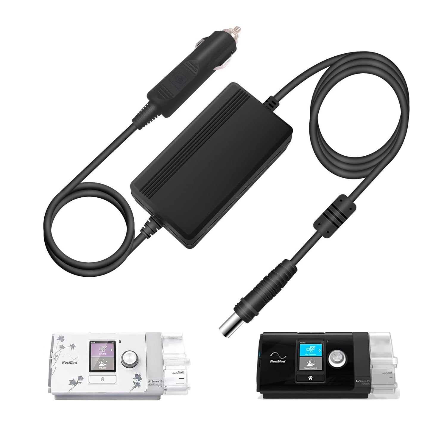 12V/24V Adapter Power Supply for ResMed AirSense 10 AirCurve 10 Autoset AirSense 10 CPAP BiPAP Machine Lumis 100 150 AirSense S10 Elite Vehicle Cigarette Lighter Car Charger