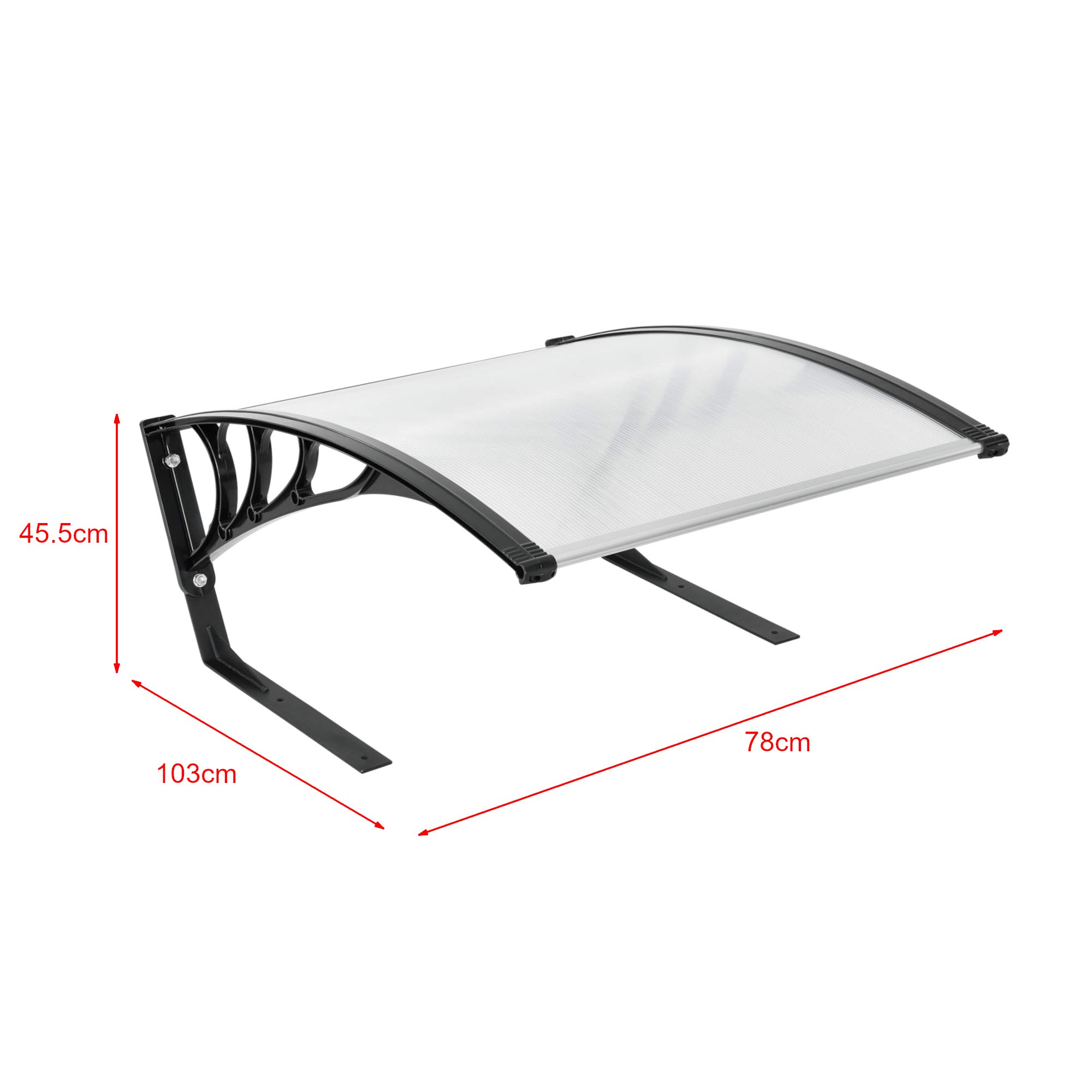 Garaje para Robot Cortacésped 78 x 103 x 45,5 cm Caseta para Robots Cortacésped Cubierta Techo Protección contra la Lluvia el Granizo y los Rayos UV Negro y Transparente