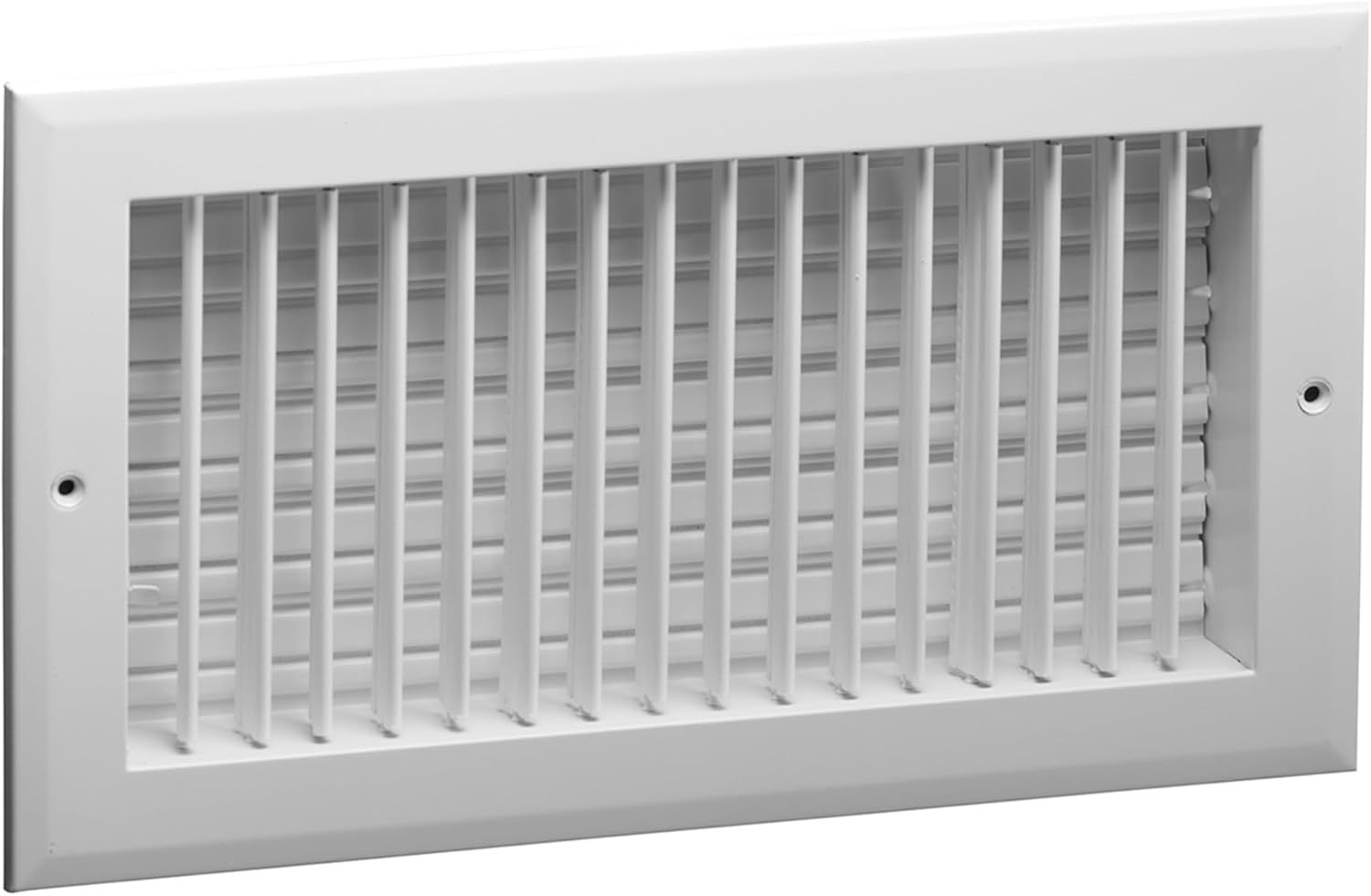 Hart & Cooley 14 Inch x 4 Inch Air Vent Cover, Aluminum Register with Straight Blade, Vertical Fin Design, and Multi-Shutter Damper, White