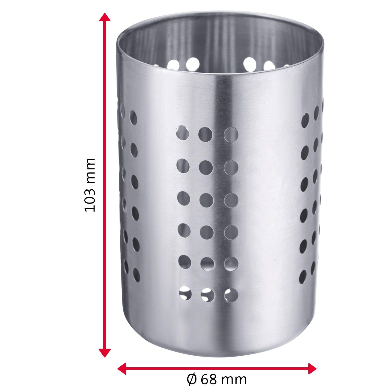 Westmark Pojemnik na sztućce, Okrągły, Średnica: 6,8 cm, Wysokość: 10,3 cm, Stal nierdzewna, Srebrny, 69002211