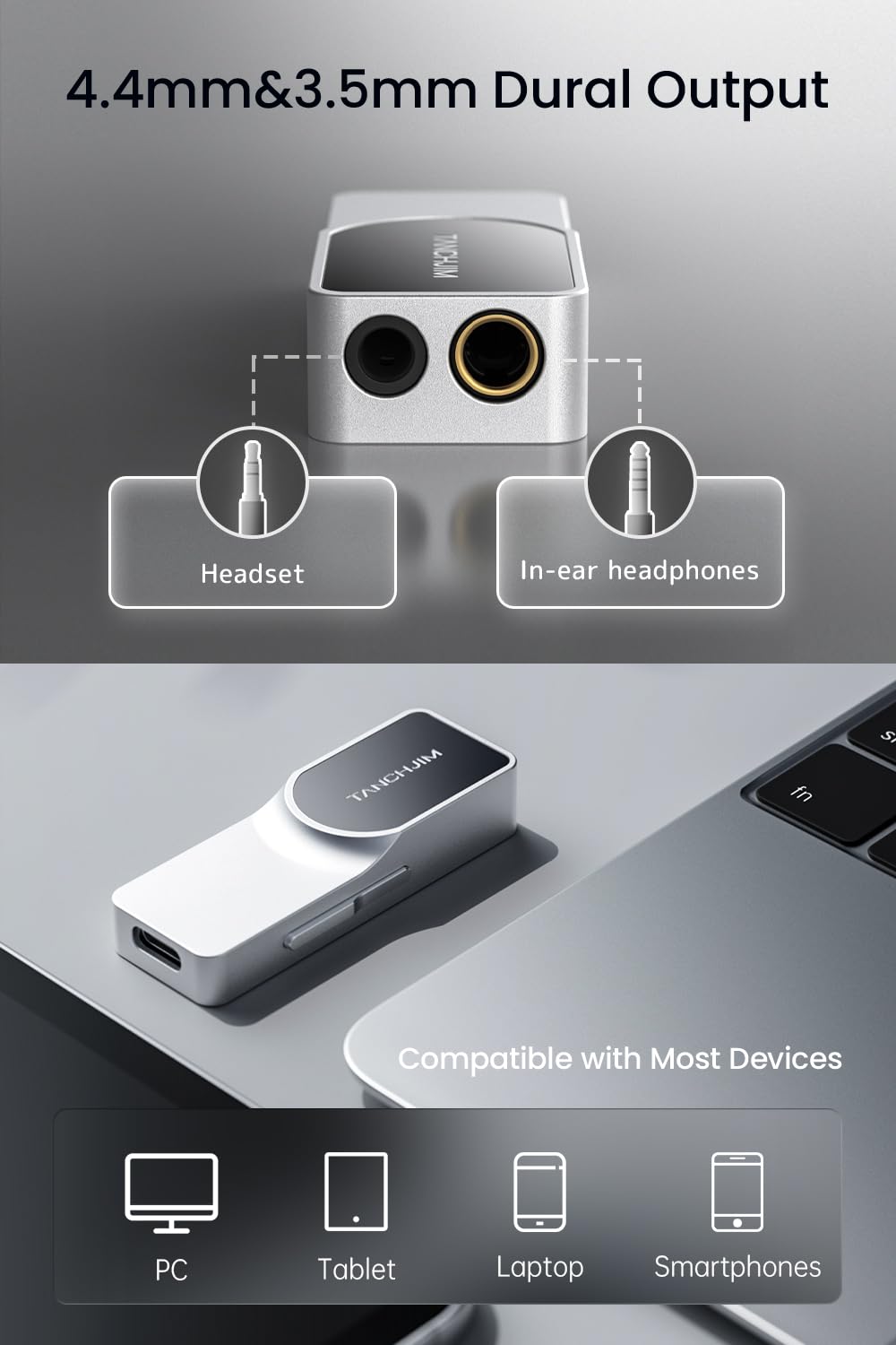 Amazon.co.jp: TANCHJIM LunaポータブルUSB DAC AMP、デュアル3.5mmと